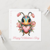 Launische Bugs im Herzen zum Valentinstag Karte (Vorderseite/Rückseite Beispiel)