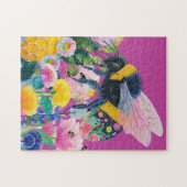 Launische Bunte Honigbiene Wildblume Puzzle (Horizontal)