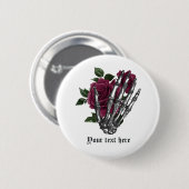Launische Burgunder Blumen Gothic Button (Vorne & Hinten)