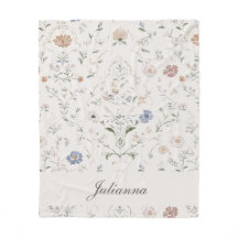 Launische Cottagecore Beige Monogramm Name Blumen