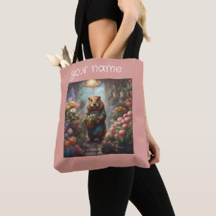 Launische Cottagecore-Biber-Blumenhändlerin-Garten Tasche