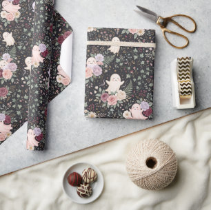 Launische Cottagecore-Fledermäuse-Rosen-Verpackung Geschenkpapier