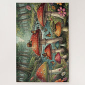Launische Cottagecore-Pilze-Waldszene Puzzle (Vertikal)