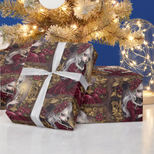 Launische dunkle Fee Festlicher Winter Geschenkpapier