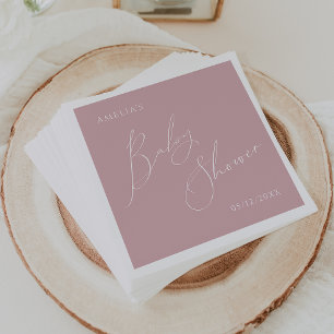 Launische Dusty Rose Baby Shower Servietten