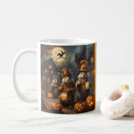 Launische Eichhörnchen in Hexenkostümen Halloween Kaffeetasse