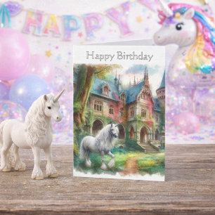 Launische Einhorn-Mädchen Geburtstags-Grußkarte Karte