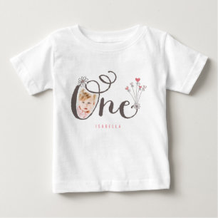 Launische Eins Pink Baby Mädchen 1. Geburtstag Fot T-shirt