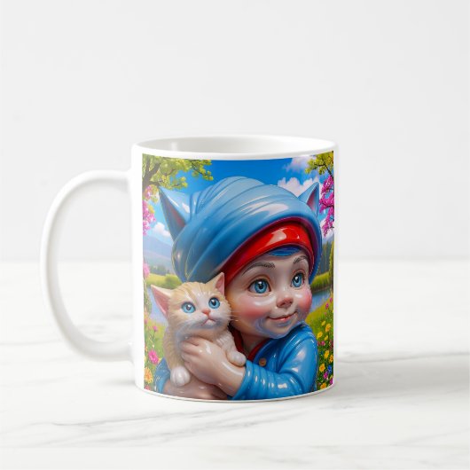 Launische Elf-Katze Kaffeetasse (Links)