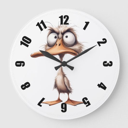 Launische Ente Große Wanduhr (Vorderseite)