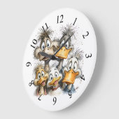 Launische Enten Große Wanduhr (Winkel)