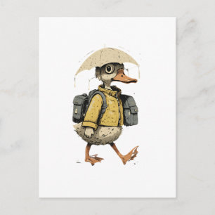 Launische Enten-Postkarte im Cartoon-Stil Postkarte