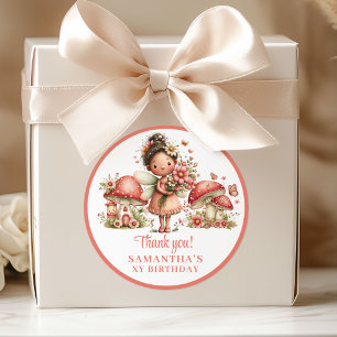 Launische Fee 3. Geburtstag Florale Geschenkbox Runder Aufkleber