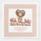 Launische Fee 3. Geburtstag Pilz Papier Serviette (Vorderseite)