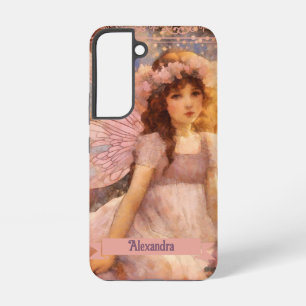 Launische Fee im träumerischen rosa Blumenmeer Samsung Galaxy Hülle