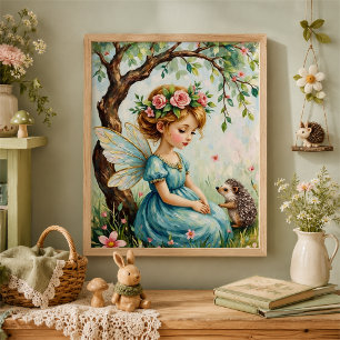 Launische Feen-Igel-Kinderzimmer-Wandkunst Poster