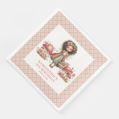 Launische Feen Rosa Blumen Benutzername Party Serviette (Ecke)