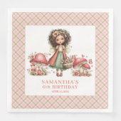 Launische Feen Rosa Blumen Benutzername Party Serviette (Vorderseite)