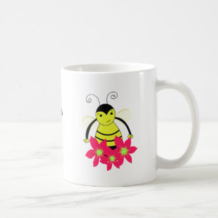 Launische fleißige Biene mit Blumen Kaffeetasse
