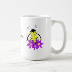 Launische fleißige Biene mit Blumen Kaffeetasse