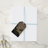 Launische fliegende Rentier-Silhouette Geschenkanhänger (Mit Garn)