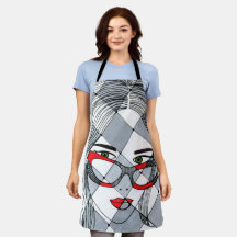 Launische Frauenporträt-Rotbrille Geometrisch Neu