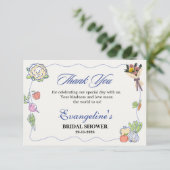 Launische frisch auf dem Markt Bridal Shower Dankeskarte (Stehend Vorderseite)