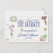 Launische frisch auf dem Markt Bridal Shower Dankeskarte (Rückseite)