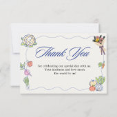 Launische frisch auf dem Markt Bridal Shower Dankeskarte (Rückseite)