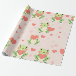 Launische Frösche Herzen Valentinstag Süße Tiere Geschenkpapier