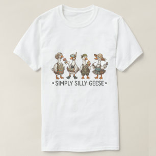 Launische Gänse-Sommerparty Vintage-Illustration T-Shirt