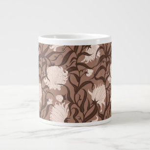 Launische große Blumen braun vintage Jumbo-Tasse