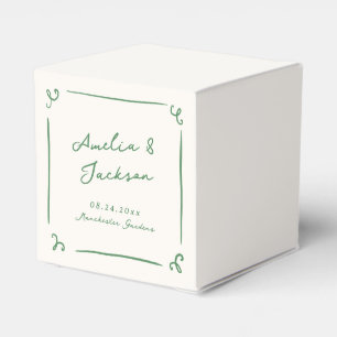 Launische Grüne Hochzeit Mit Der Hand Gezeichnet Geschenkschachtel
