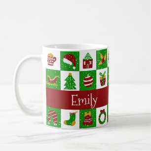 Launische grüne Weihnachts-Pine-Eigenname Kaffeetasse