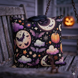 Launische Halloween-Nacht-Himmel-Pattern Kissen