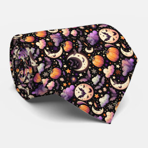 Launische Halloween-Nacht-Himmel-Pattern Krawatte