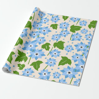 Launische handgezeichnete blaue Vergissmeinnicht-B Geschenkpapier