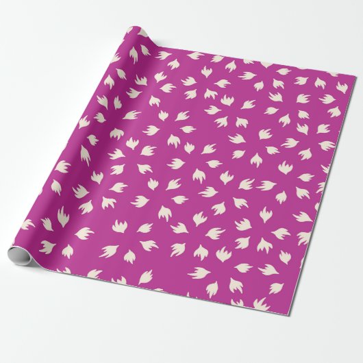 Launische Handgezeichnete Creme-Blüten-Explosion Geschenkpapier (Ungerollt)