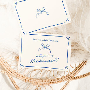 Launische Handschriftliche Navy Wirst du mein? Einladung