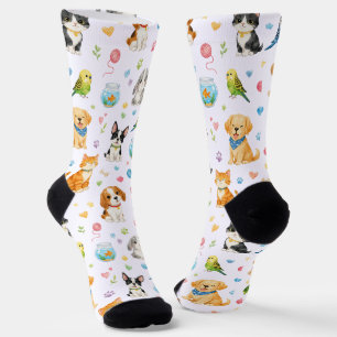 Launische Haustier-Wasserfarbmuster-Socken  Socken
