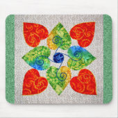 Launische Herz-Steppdecke - Block #1 Mousepad (Vorne)