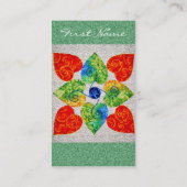 Launische Herz-Steppdecke - Block #1 Visitenkarte (Rückseite)