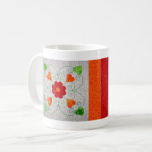 Launische Herz-Steppdecke - Block #2 Kaffeetasse (Vorderseite Links)
