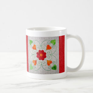 Launische Herz-Steppdecke - Block #2 Kaffeetasse