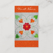 Launische Herz-Steppdecke - Block #2 Visitenkarte (Rückseite)