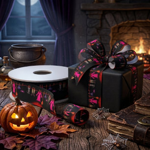 Launische Hexen-Wäscheleine Halloween-Grafik Satinband