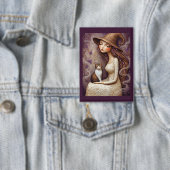 Launische Hexenkatze Halloween-Mond-Button Button (Insitu)