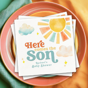 Launische Hier kommt der Sohn Sonnenschein-Baby-Pa Serviette