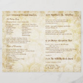 Launische Hochzeitsprogramm mit lila Herzblattbaum (Rückseite)