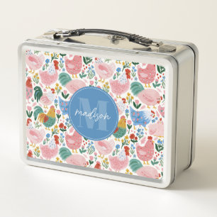 Launische Hühner-Metall-Lunchbox Metall Brotdose